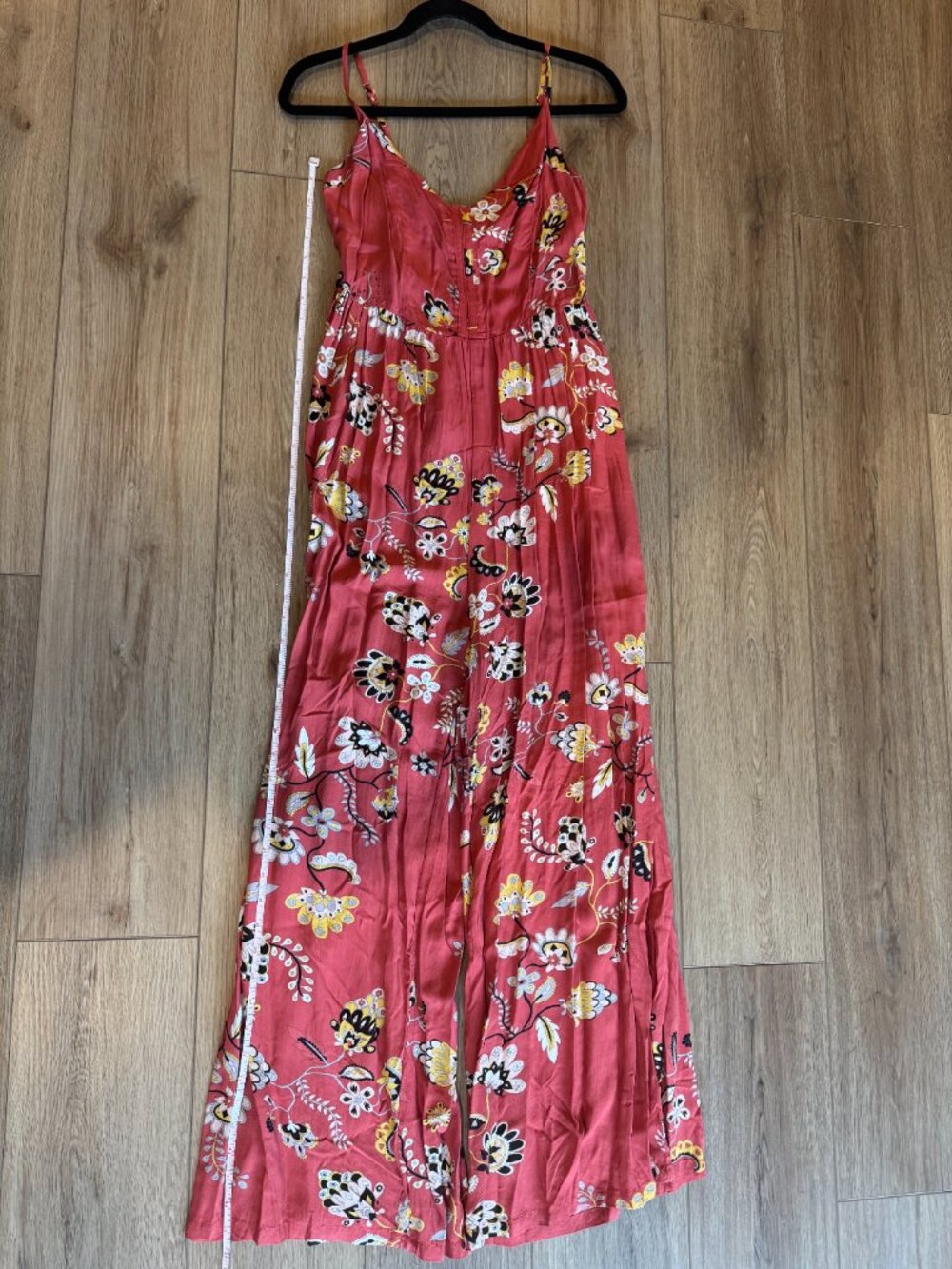 Jams World Red Floral Wide Leg Jumpsuit Size Small - Picture 5 of 6